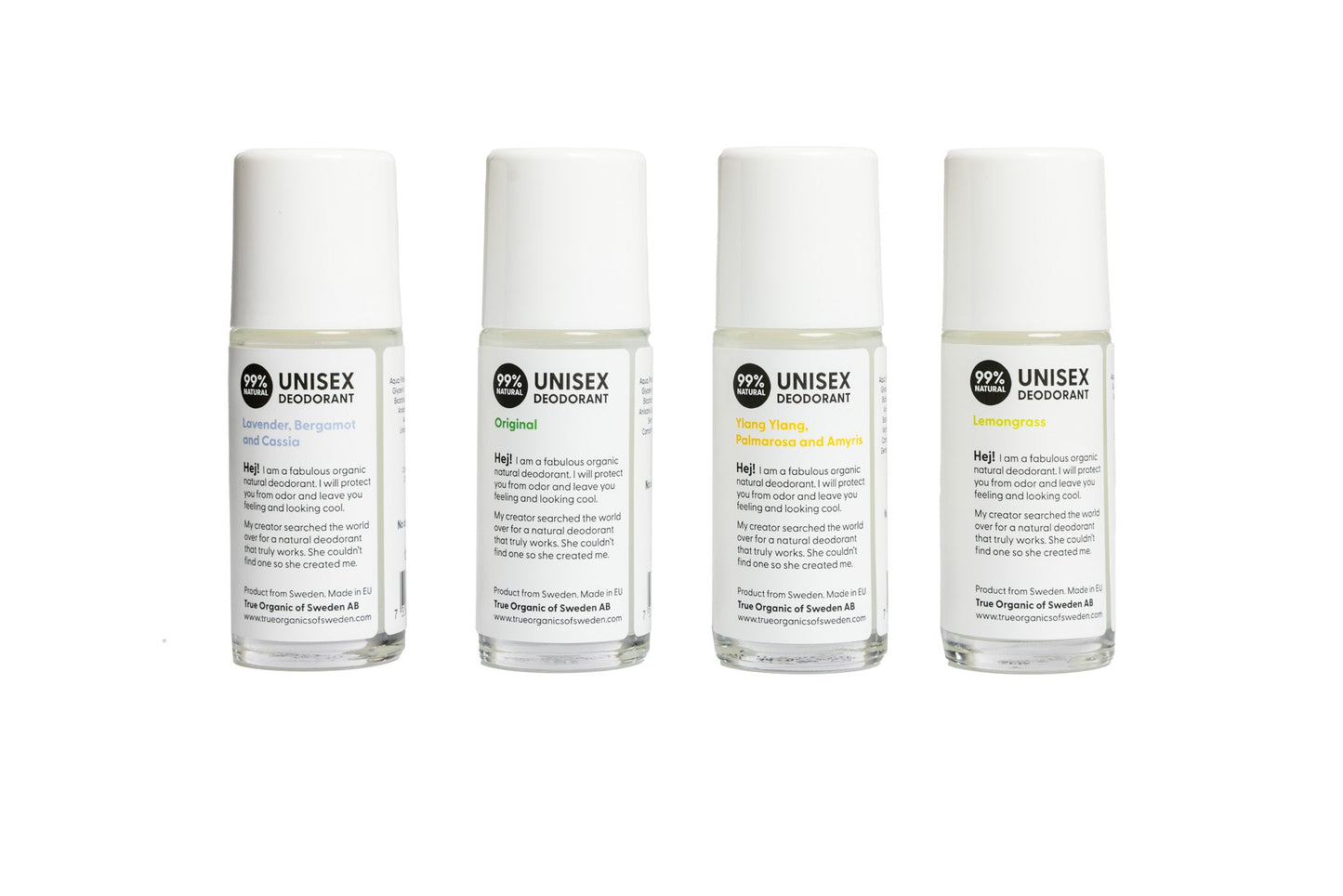 Proefpakket - alle 4 Undercover Agent beste natuurlijke deodorants